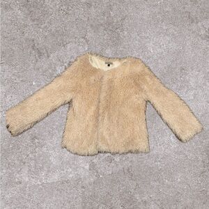 Yoli Rapp Cream Textured Fuzzy jacket shacket